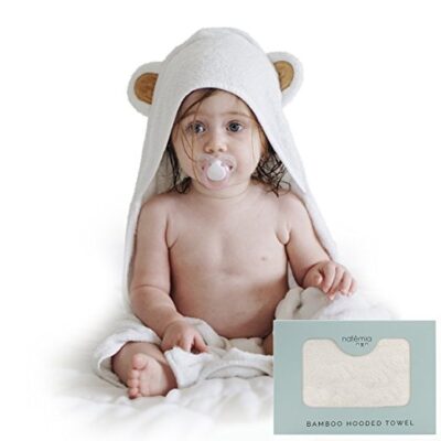 Natemia Extra Soft Baby Bamboo Hooded Towel | Antibacterial and Hypoallergenic | Keeps Baby Dry and Warm | Sized for Infant and Toddler